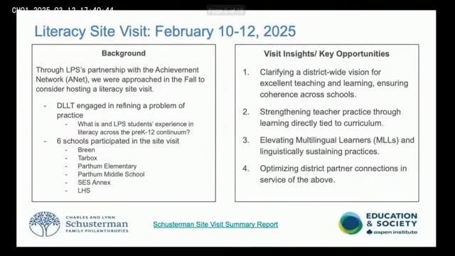 Achievement Network guides Lawrence schools on literacy improvement strategies