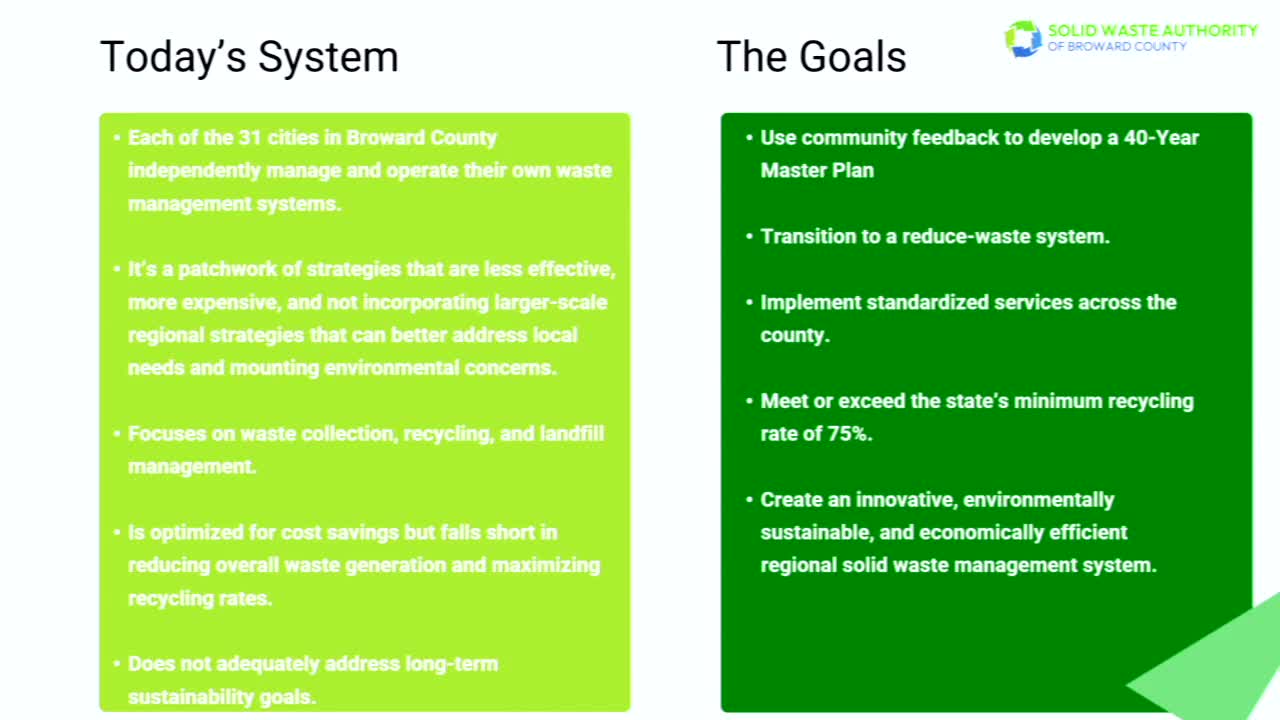 Broward County proposes 40-year master plan for modern waste management and recycling