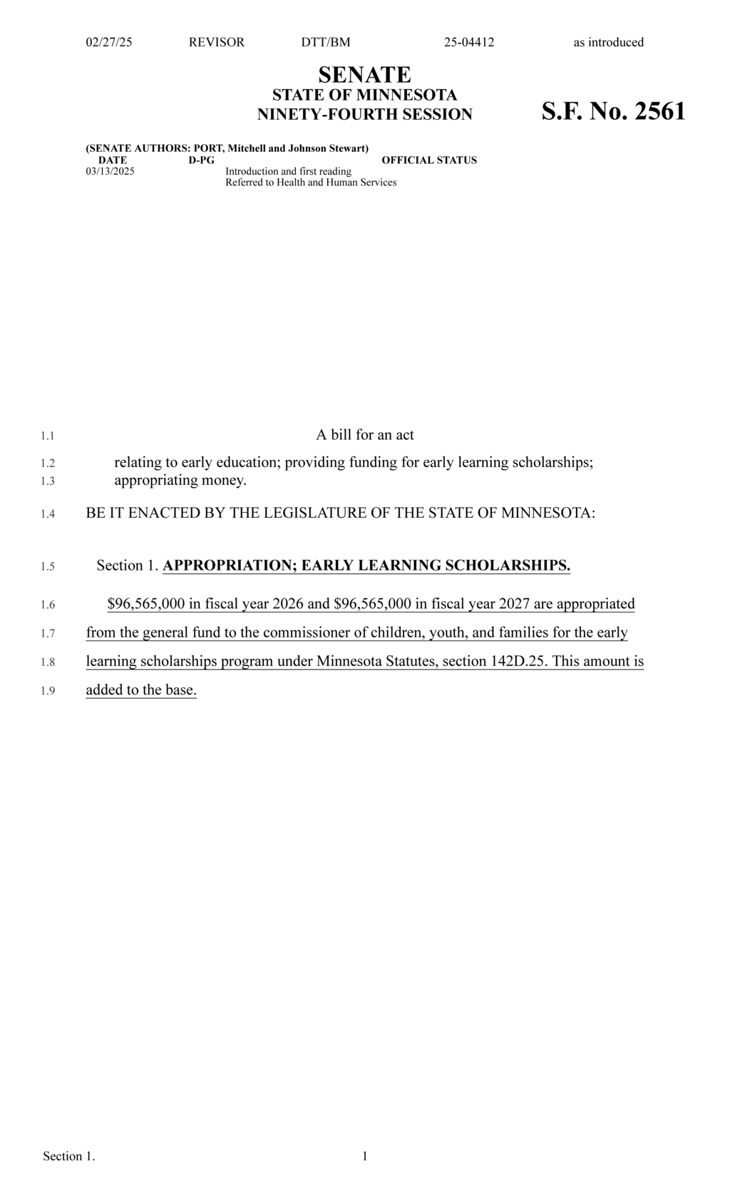 Minnesota allocates $96.5M for early learning scholarships in 2026 and 2027