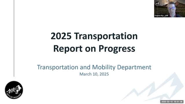 Boulder unveils 2025 Transportation Report detailing progress on key objectives