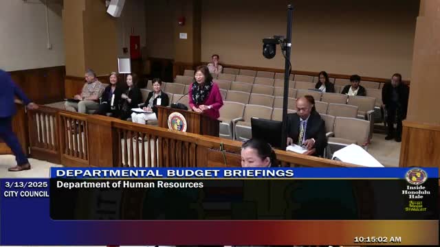 Council budget panel reviews Human Resources' $8.66 million operating request, hears limits on pay flexibility