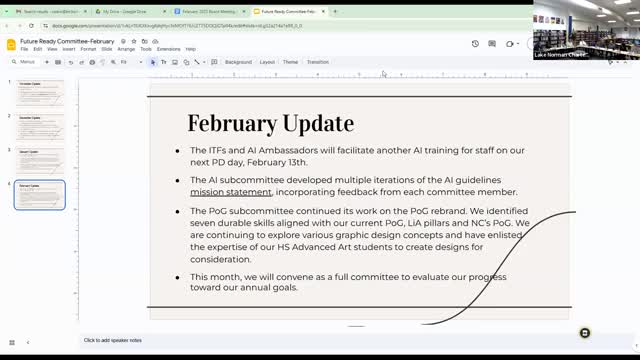 Future Ready committee drafts AI mission statement, advances Portrait of a Graduate work