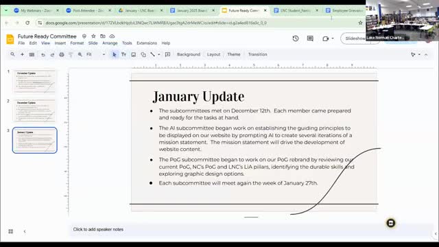 Board committee outlines AI guide rails and "portrait of a graduate" work to prepare students for changing jobs