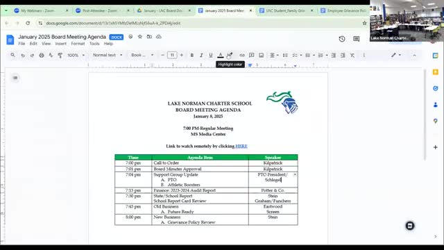 Board votes to accept public review of grievance policies and allow staff amendment to cover entire school