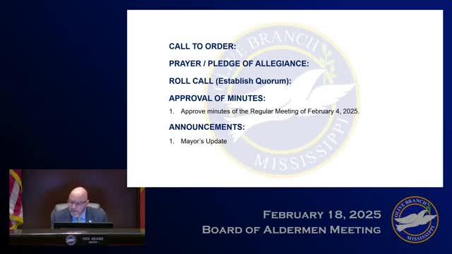 Mayor Adams updates Olive Branch on Community Leaders initiative and Mardi Gras parade plans