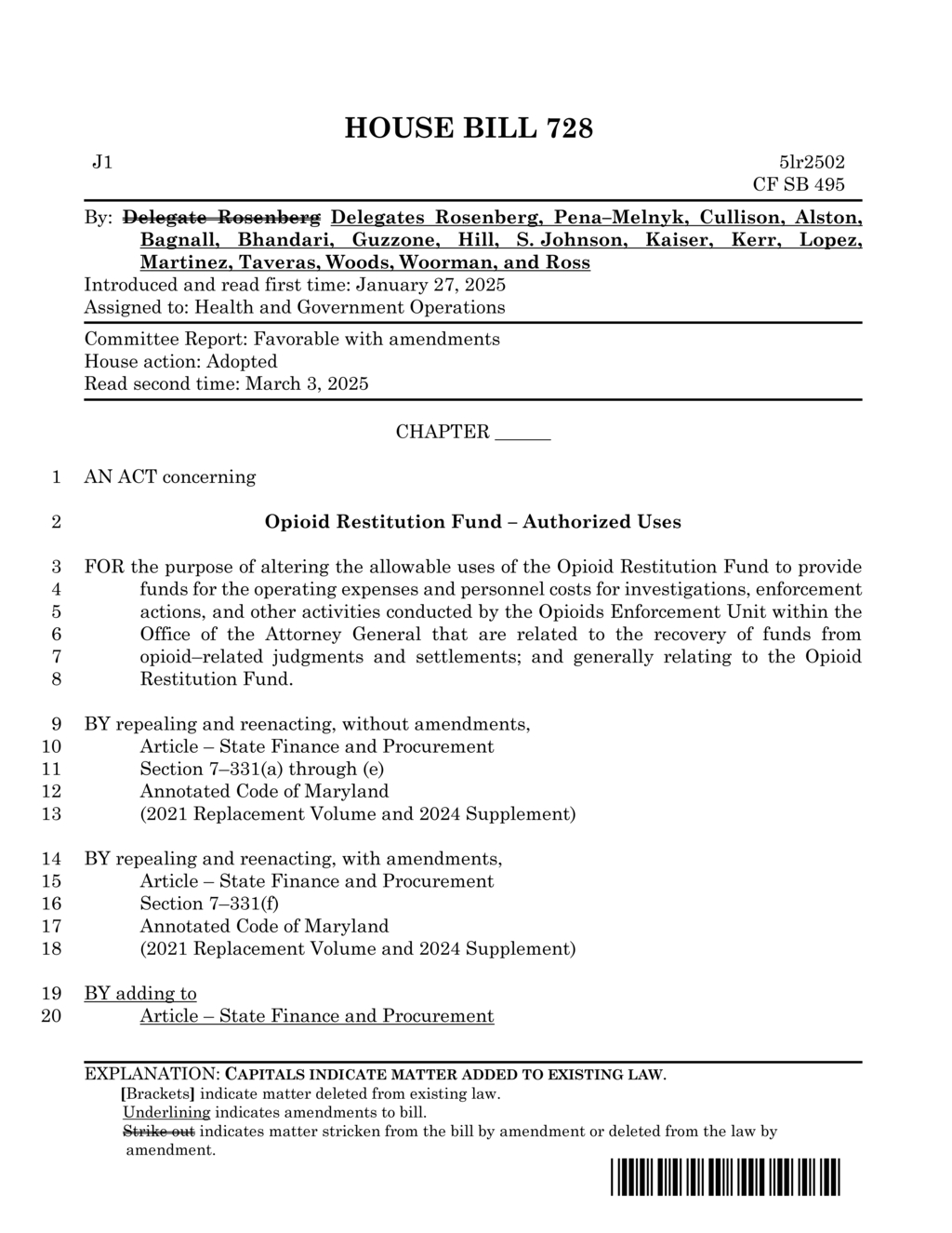 Maryland General Assembly establishes Opioid Restitution Fund for recovery programs