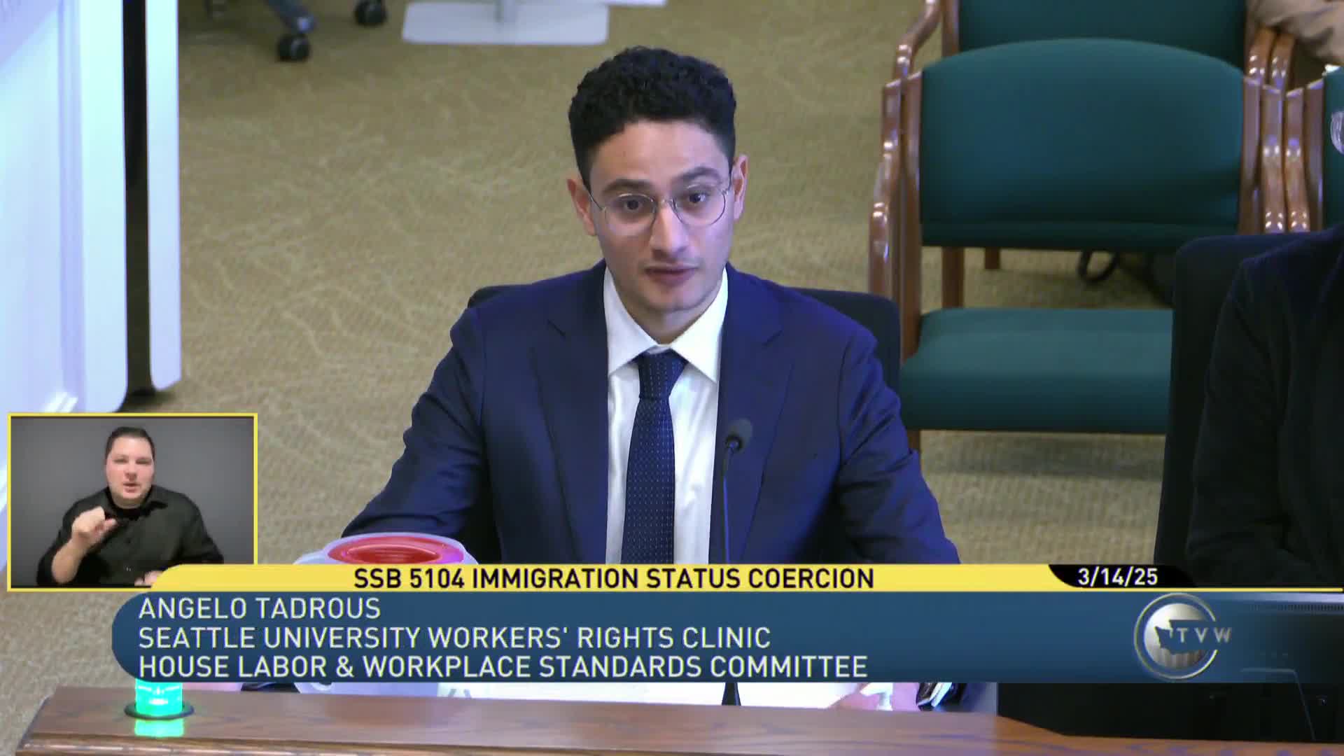 Washington Senate Bill 5104 aims to protect workers from immigration status coercion