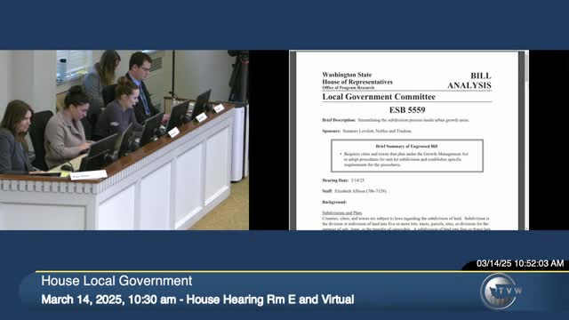 Committee endorses Senate Bill 5559 to enhance housing affordability in Washington