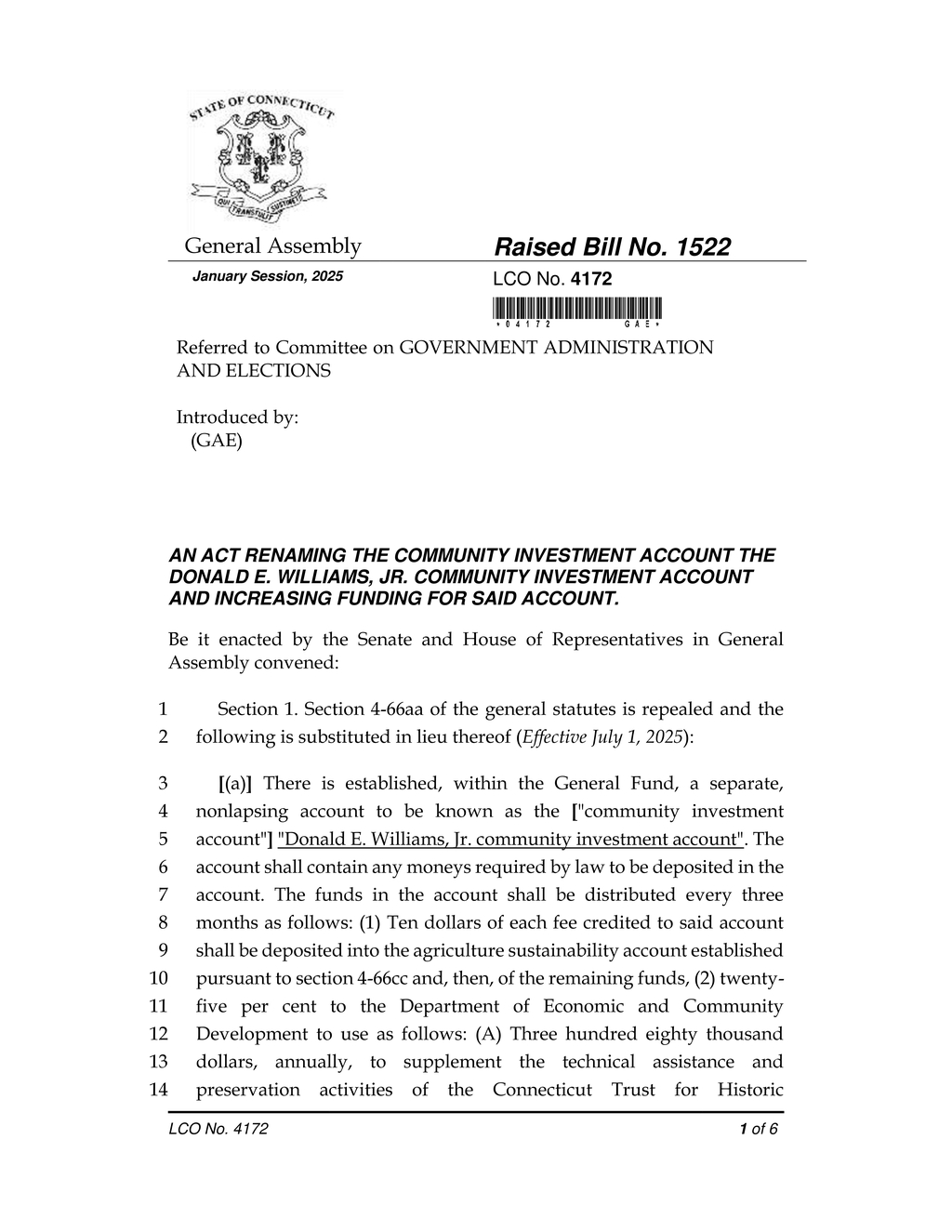 Connecticut allocates funding for housing preservation and agricultural programs