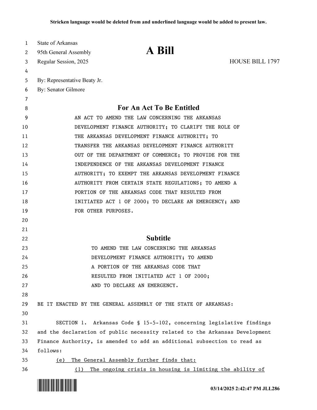 Arkansas General Assembly enacts amendments to low-income housing tax credit