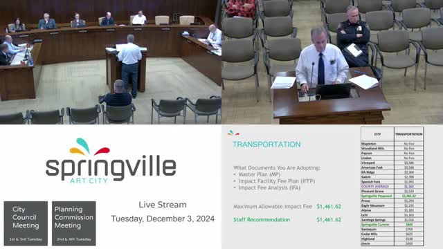 Springville City Council approves 2024 Transportation Master Plan and impact fees