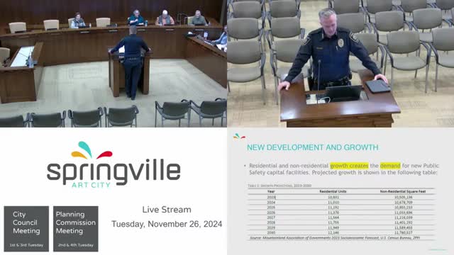 Springville plans new fire station and updates impact fee facilities with projected growth
