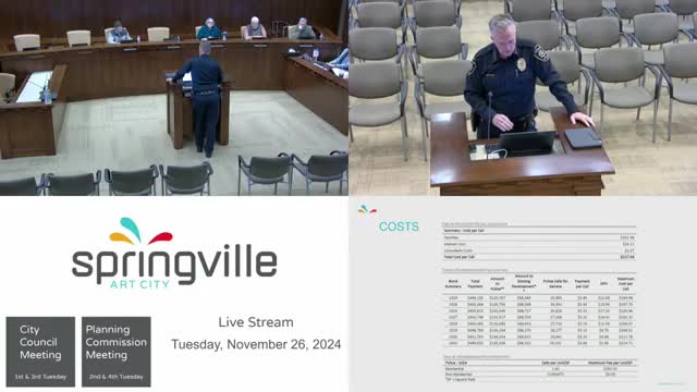 Springville City Council reviews police and fire impact fees for residential units