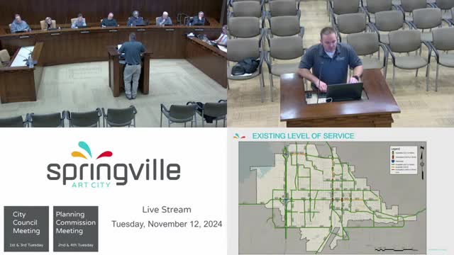 Springville City assesses road capacities and forecasts future traffic demands