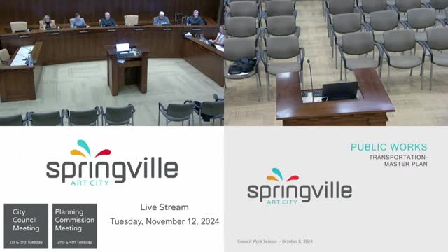 City Engineer Chris Wilson presents Springville's updated Transportation Master Plan