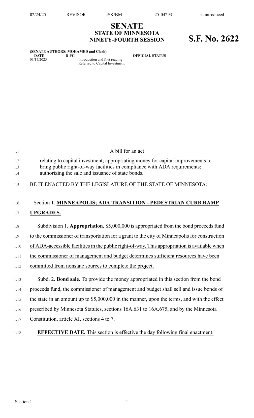 Minnesota legislature allocates $5M for Minneapolis ADA pedestrian curb ramp upgrades