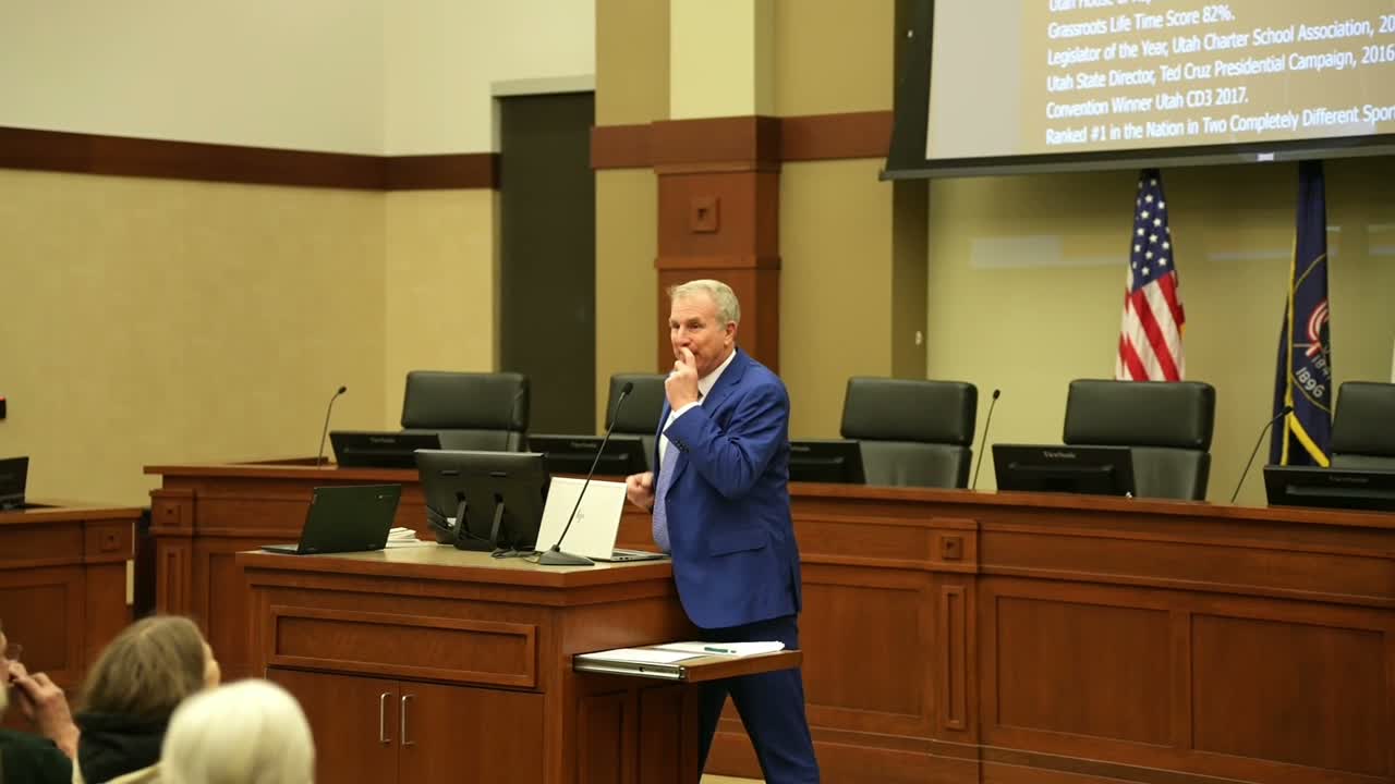 Speaker Chris, a former Utah legislator, urges military aid for Ukraine and warns against conspiracy-driven narratives