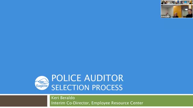 City outlines police-auditor recruitment: community panel, stakeholder interviews, council decides