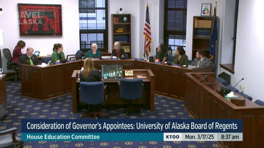 Public testimony considers Shelly Cordova for Board of Regents nomination