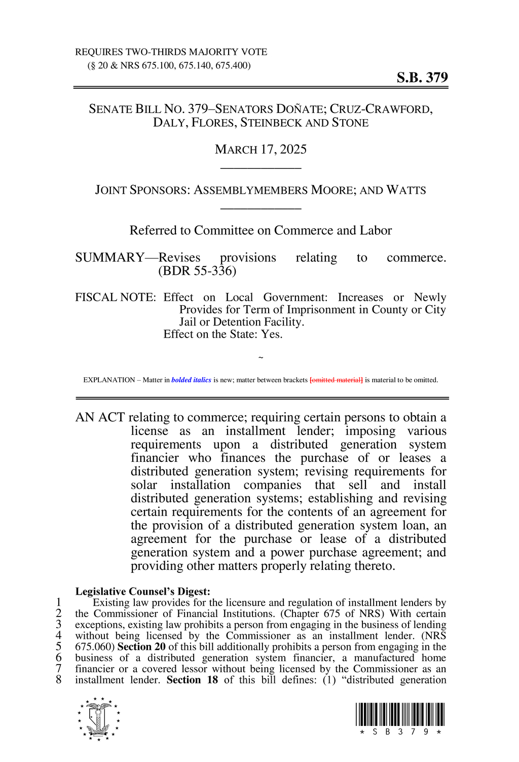 Nevada amends solar agreement rules to enhance consumer protection