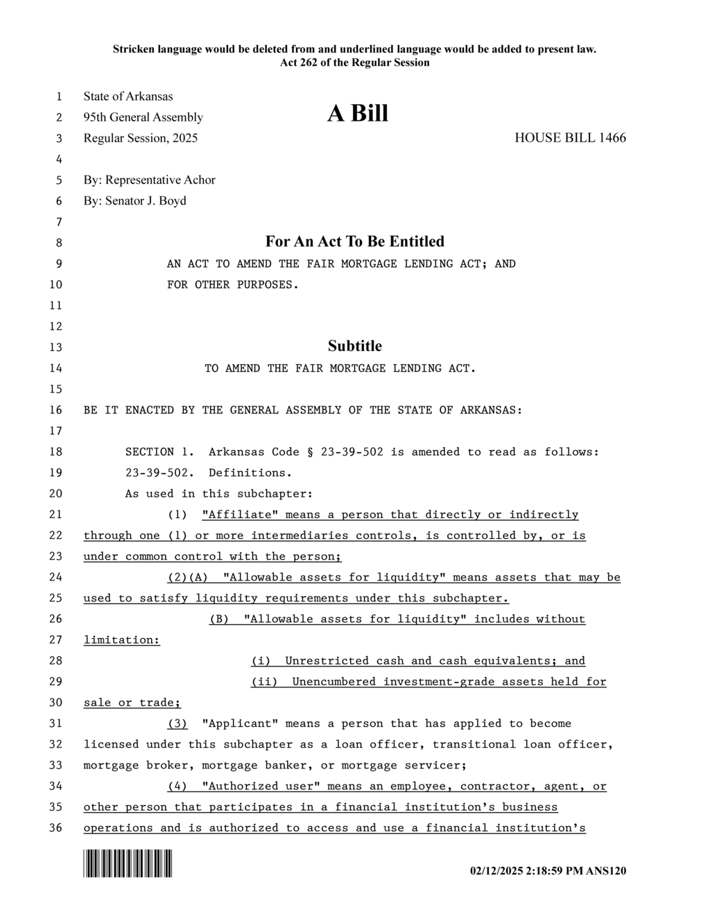 Arkansas updates Fair Mortgage Lending Act to modify surety bond requirements