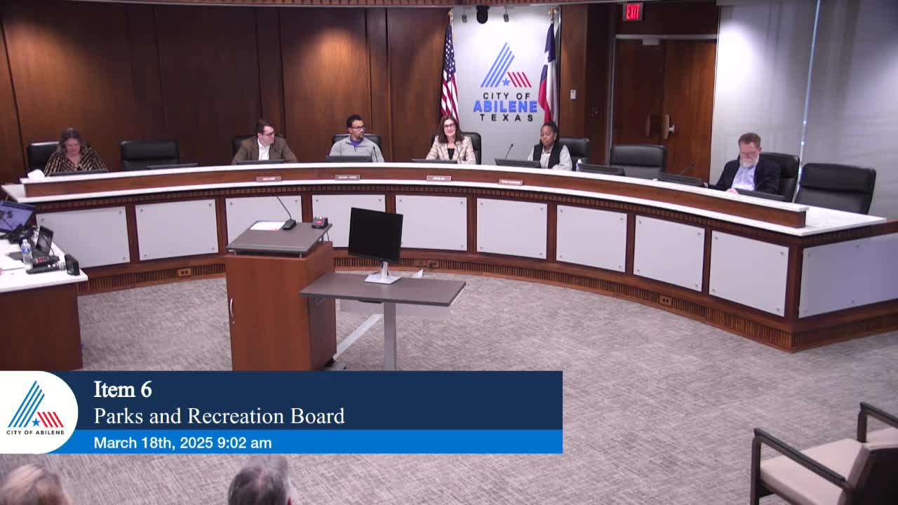 Abilene Parks Board approves warm up areas and seeks city council support for grant