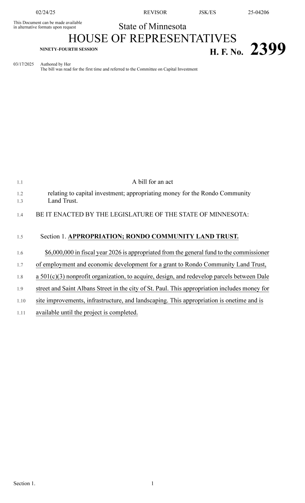 Minnesota legislature allocates $6M for Rondo Community Land Trust redevelopment