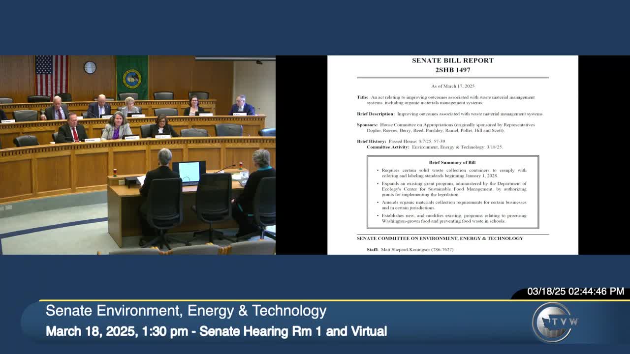 Washington committees support House Bill 1497 to enhance organics management and reduce waste