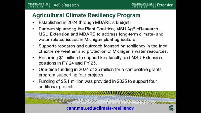 Michigan launches Agriculture Climate Resiliency Program to tackle extreme weather challenges