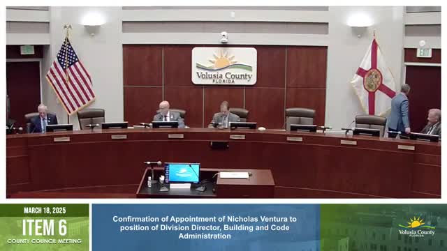 Volusia County Council confirms Nicholas Ventura as new building director
