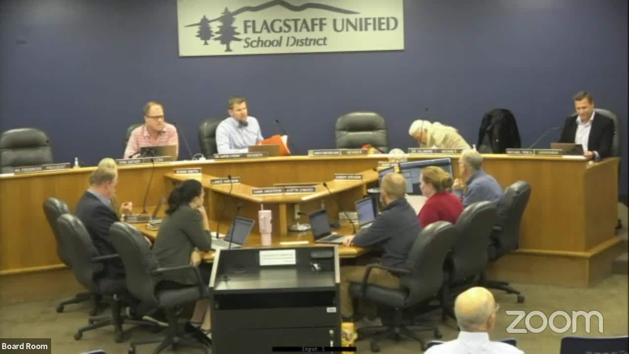 Flagstaff Unified School District holds meeting to adopt agenda and acknowledge indigenous land