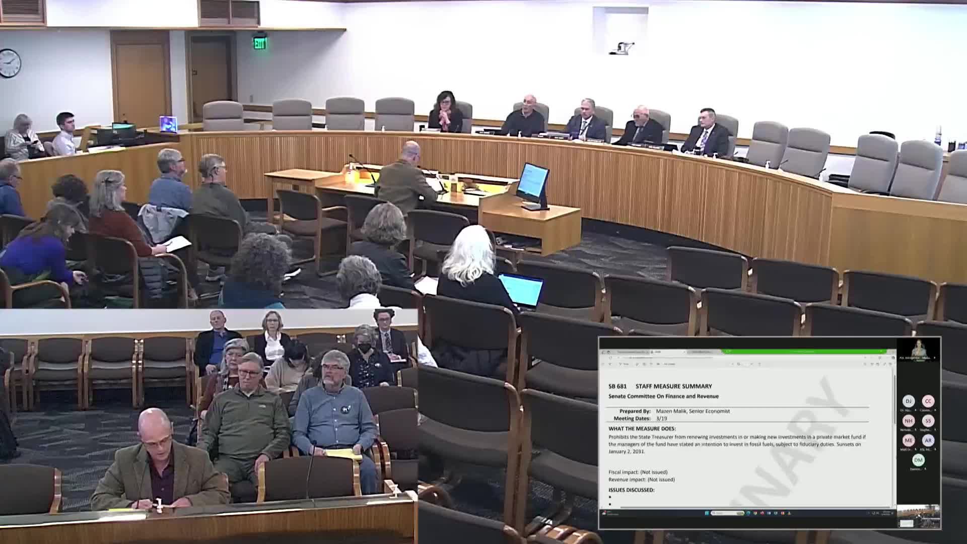 Committee closes public hearing on Senate Bill 681 amid state treasurer opposition