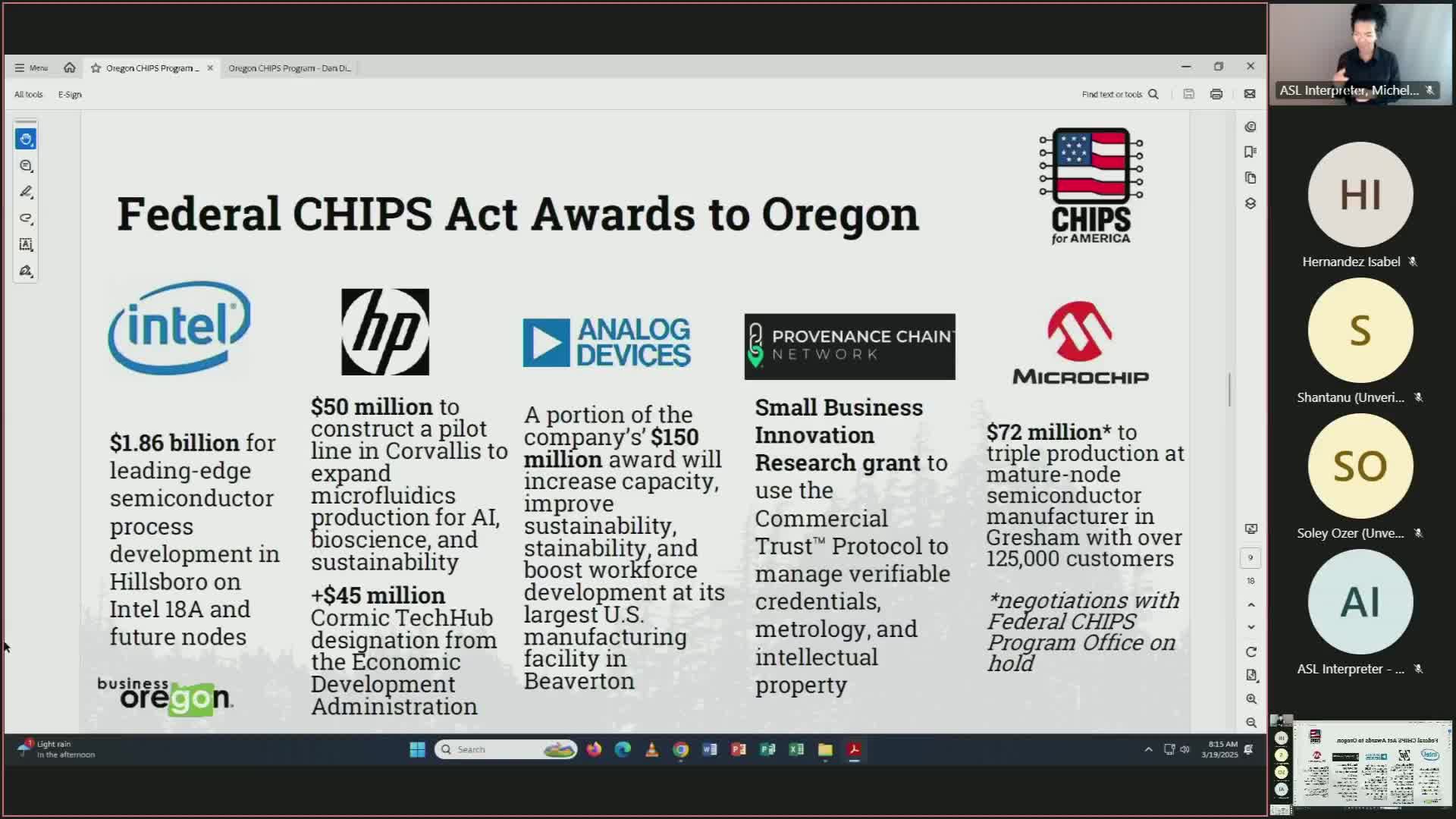 Oregon semiconductor industry faces challenges amid federal CHIPS Act implementation