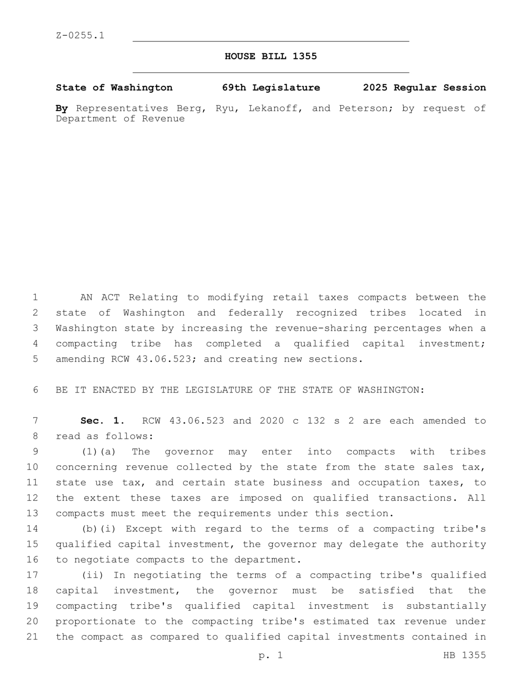 Washington State finalizes compact for tax compliance with tribal authorities