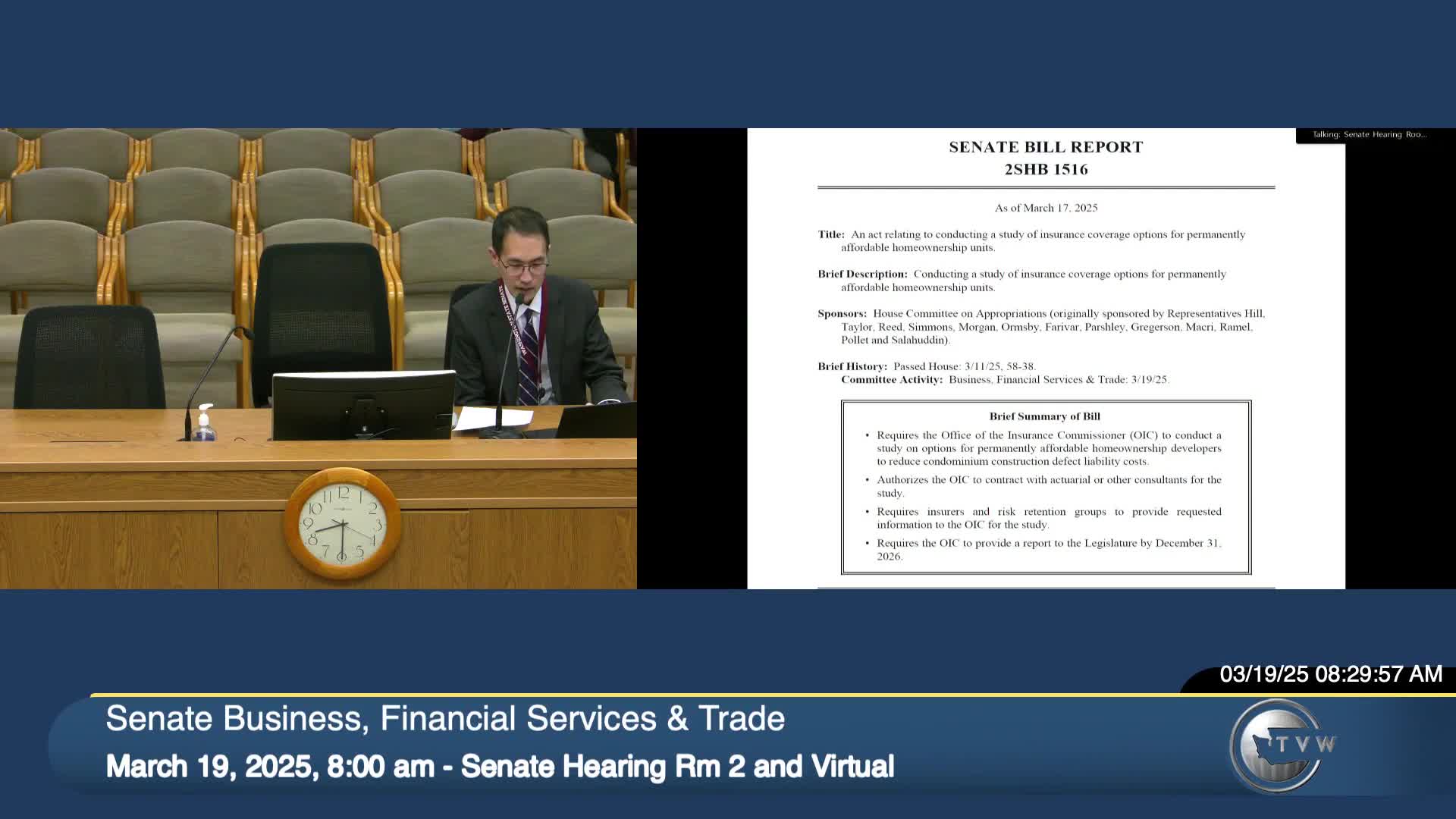 Washington bill directs insurance study to boost affordable condo construction