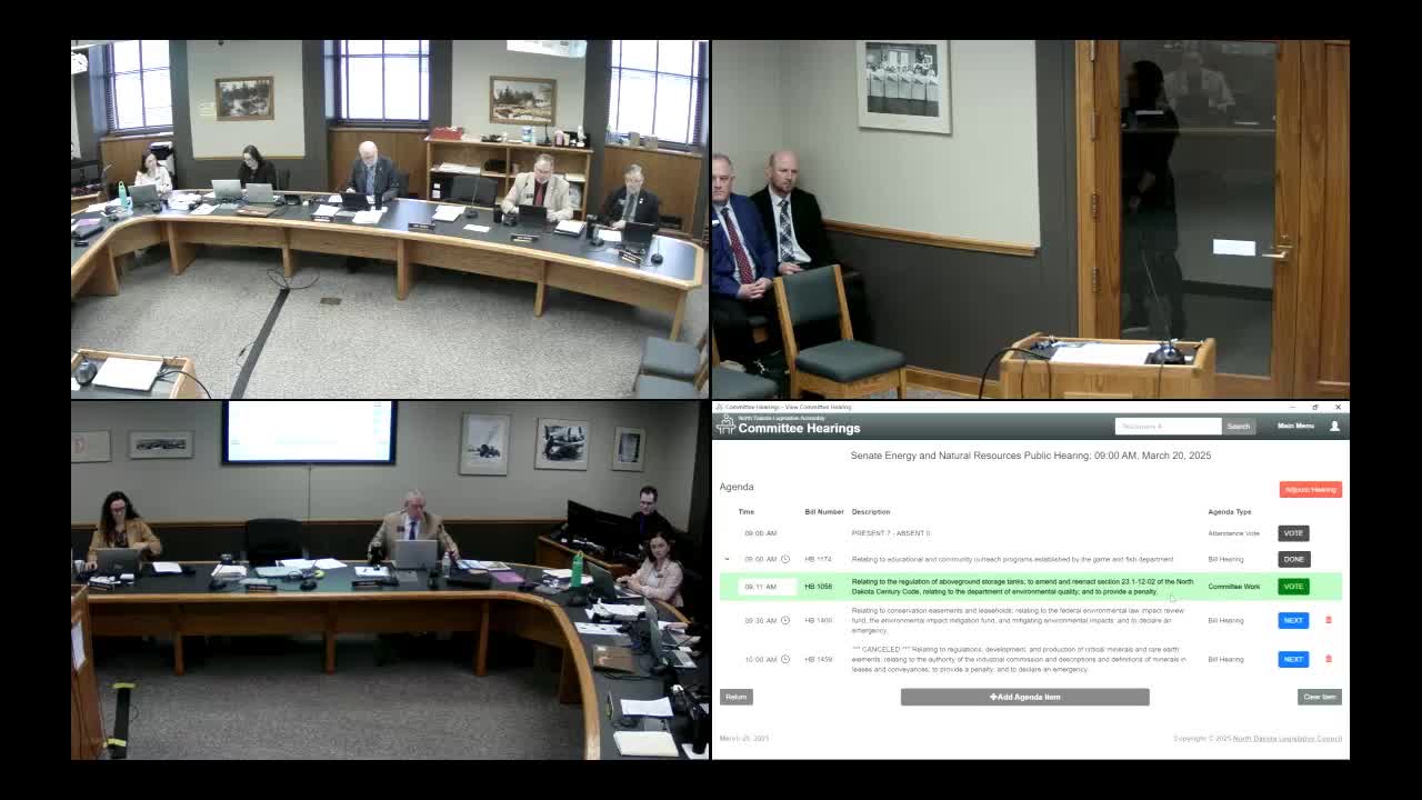 Committee approves amendment letting DEQ set registration deadline for above‑ground tanks