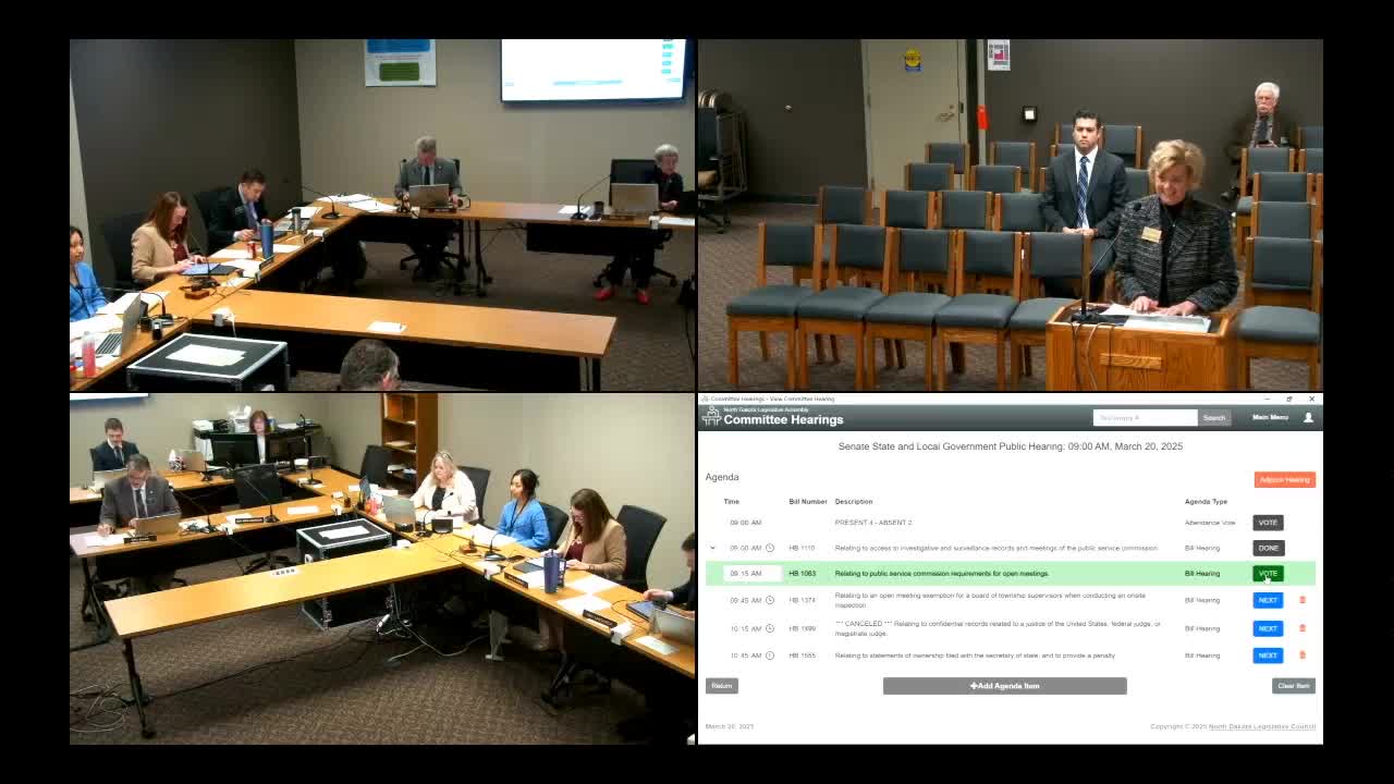 Committee advances bill to ease Public Service Commission open‑meeting notices for legislative and off‑site events
