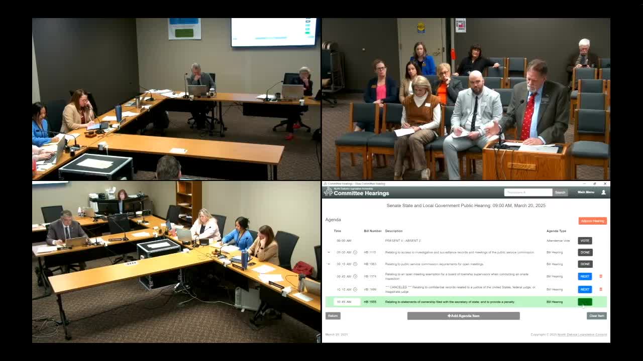 Sponsors pause House Bill 1555 after reviewers urge waiting for related measures; AG and Secretary of State propose technical edits