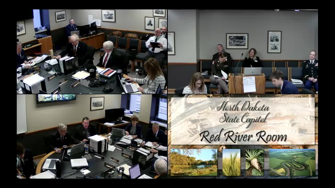 Senate panel reviews Adjutant General budget; questions raised on un‑funded FTEs, watch center staffing and readiness center plans