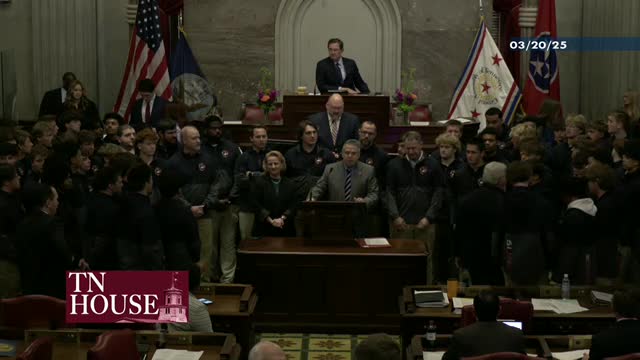 Tennessee House honors Nashville Christian School football team for state championship victory