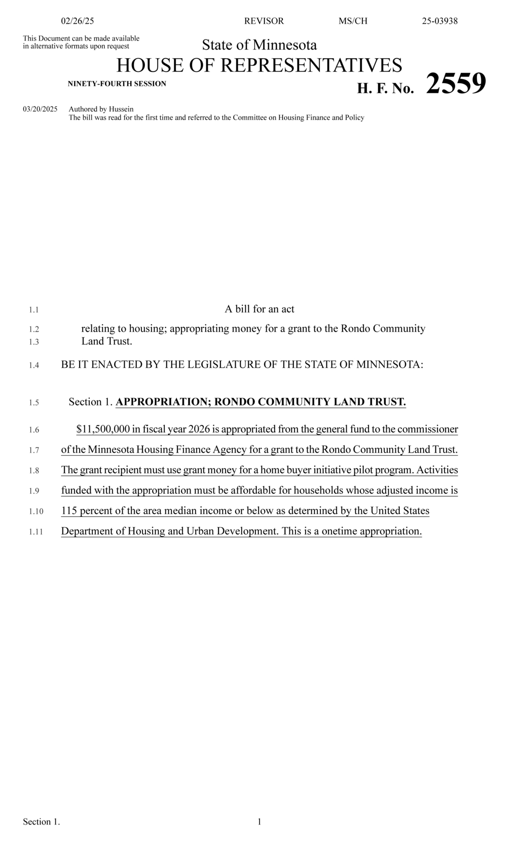Minnesota allocates $11.5M for Rondo Community Land Trust home buyer program
