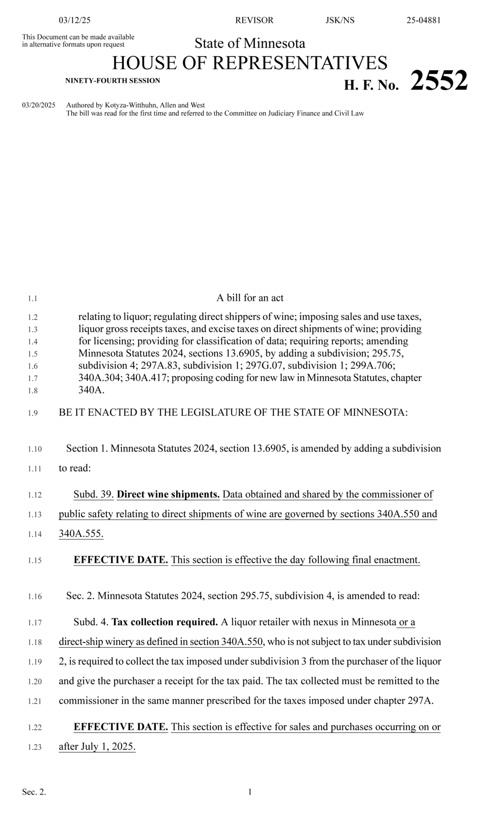 Minnesota enacts direct-ship winery regulations effective July 2025