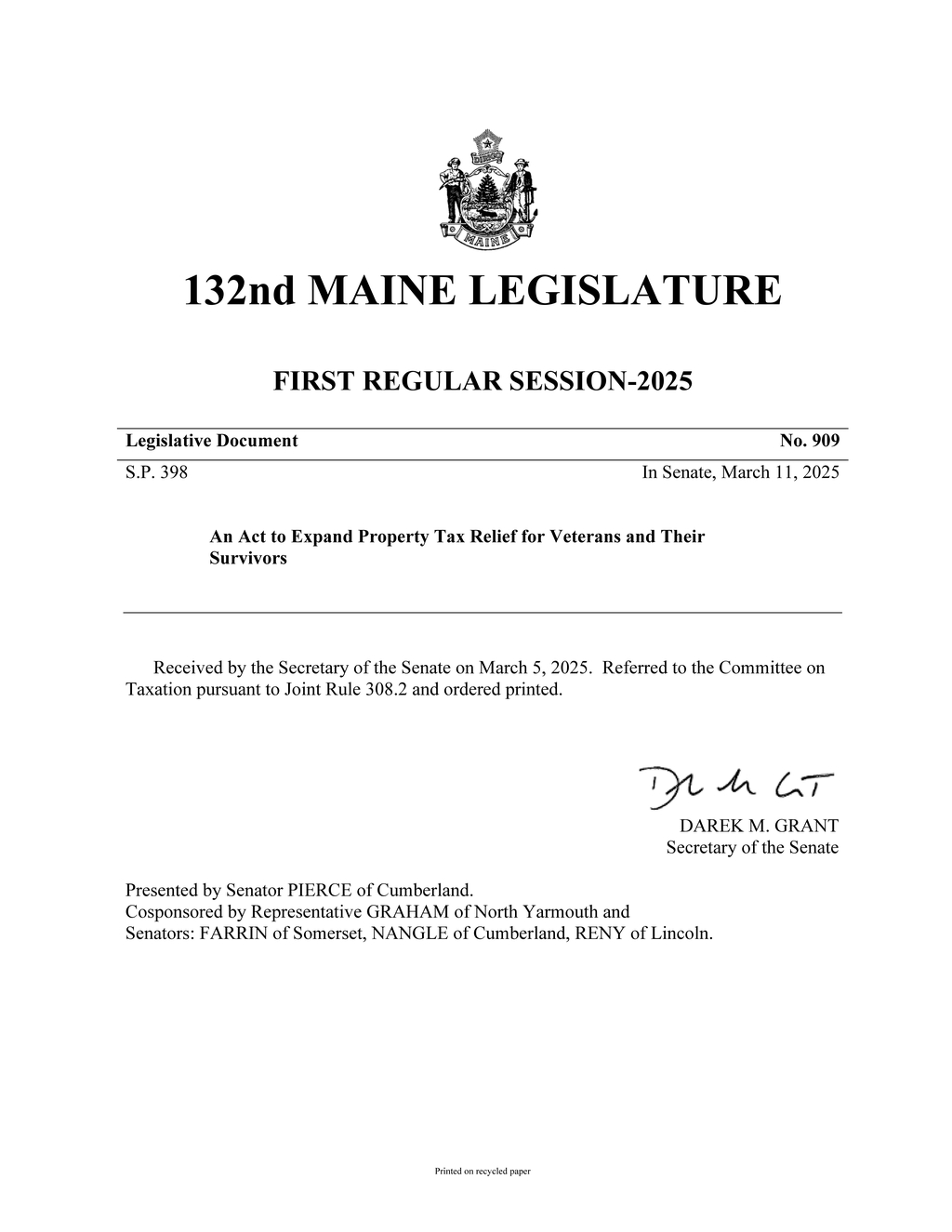 Maine enacts property tax exemptions for disabled veterans and their spouses