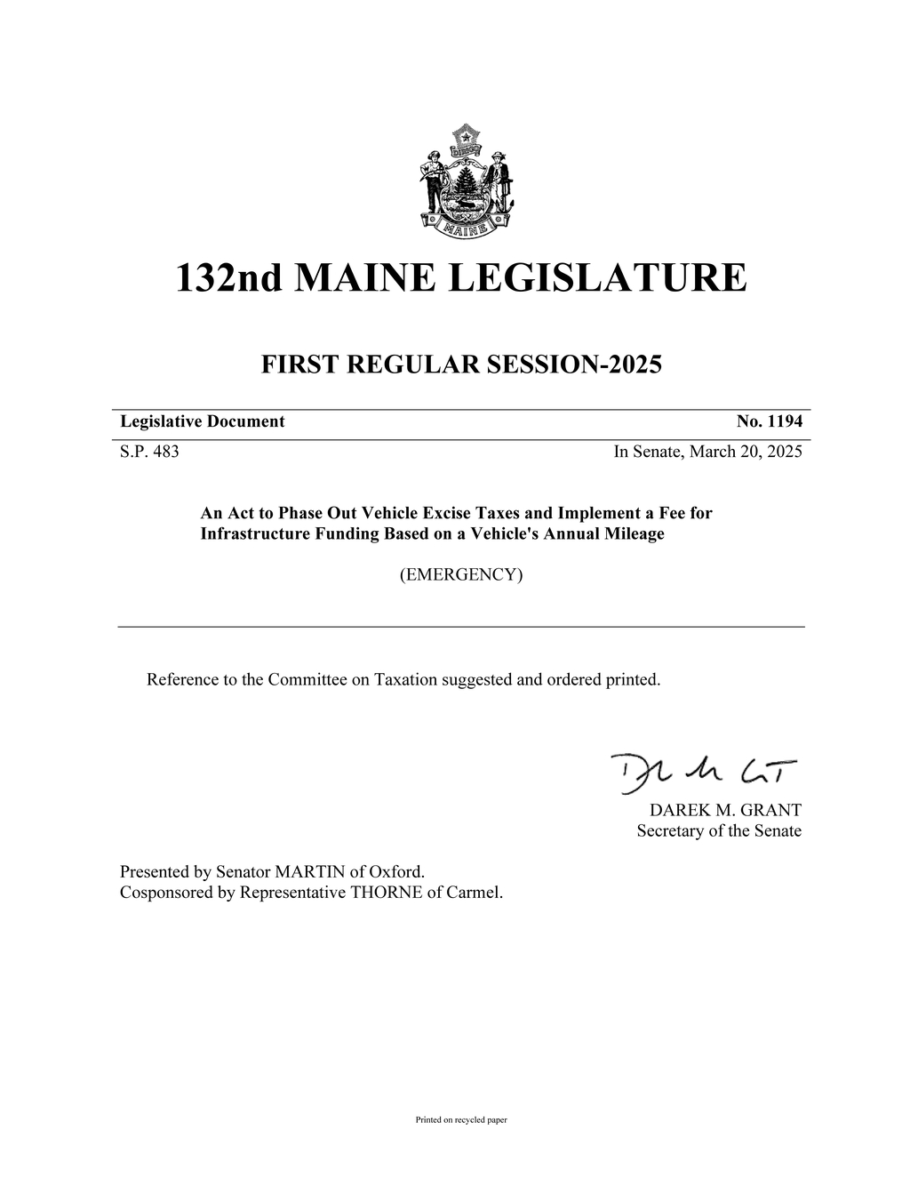 Maine repeals motor vehicle excise tax starting July 2025 phaseout plan