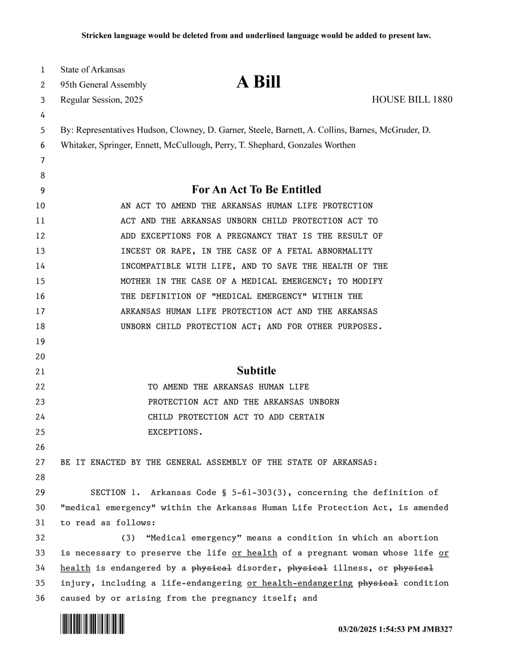 Arkansas amends abortion laws to clarify medical emergency and exceptions for rape incest