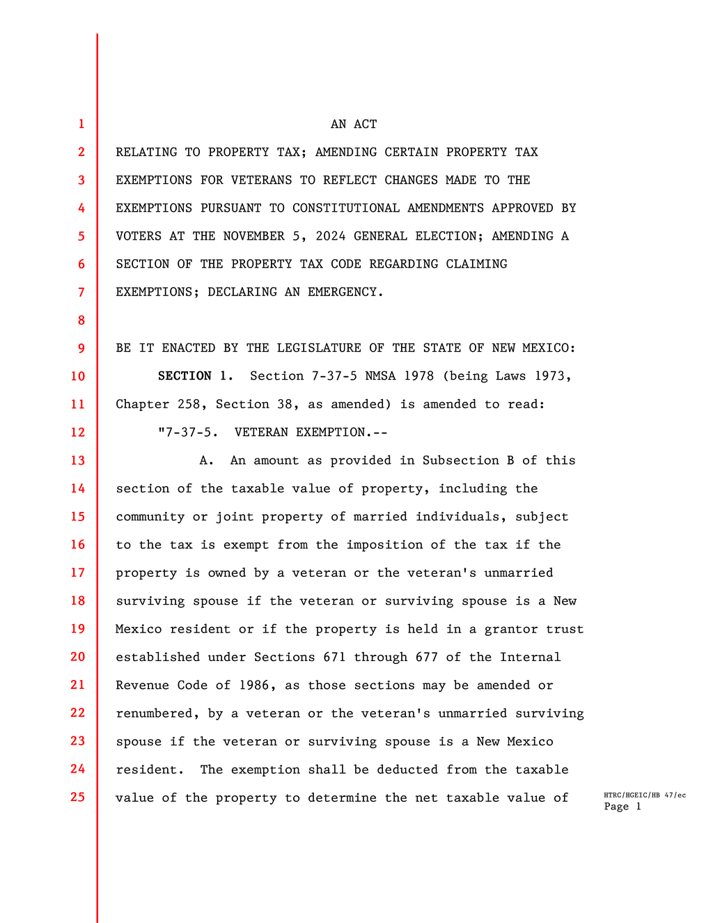 New Mexico amends disabled veteran exemption laws for property tax relief