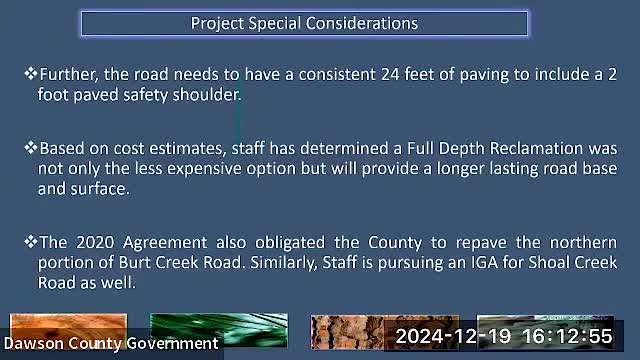 County board approves Shoal Creek Road reclamation project with Georgia DOT funding