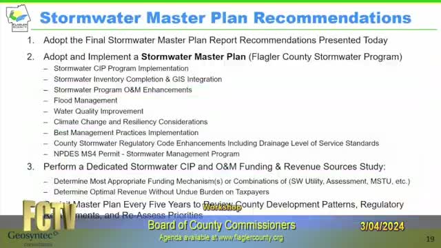 Commissioner O'Brien questions CIP projects prioritization for flooding and water quality improvements