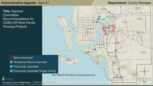 CDBG committee recommends $170M for multifamily housing development in Sanibel