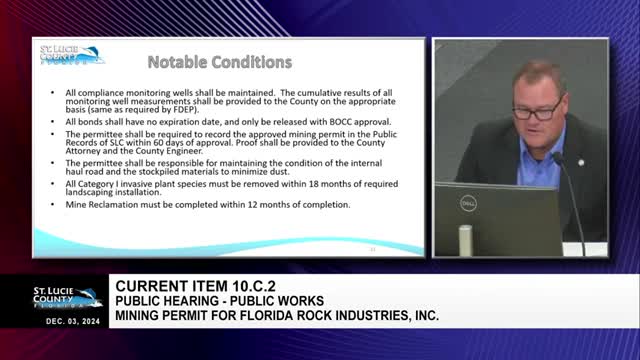 St Lucie County approves mining permit with environmental conditions